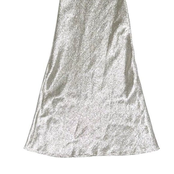 NWT Forte Forte Riflessi Silver Metallic Flared Pants M Italy Designer Statement - Picture 7 of 17